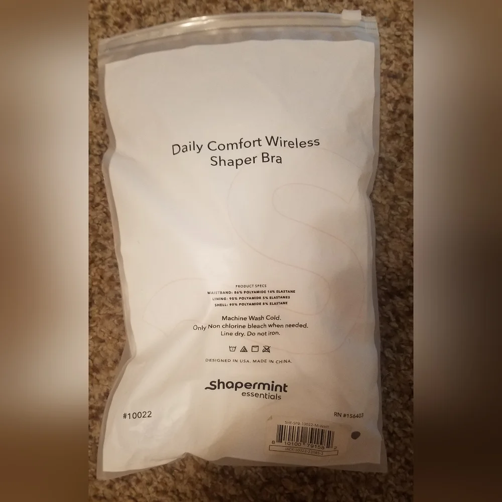 NWT Shapermint Essentials Daily Comfort Bra White Medium